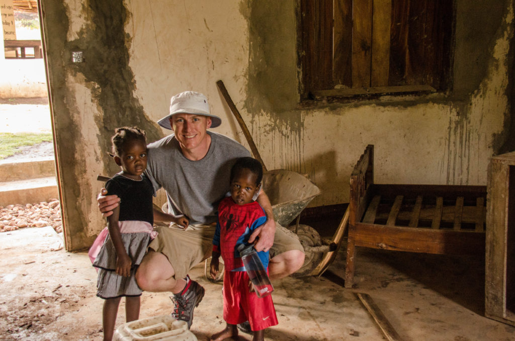 A short-team member ministering in the community.
