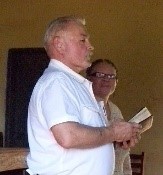 Gary preaching in the prison.